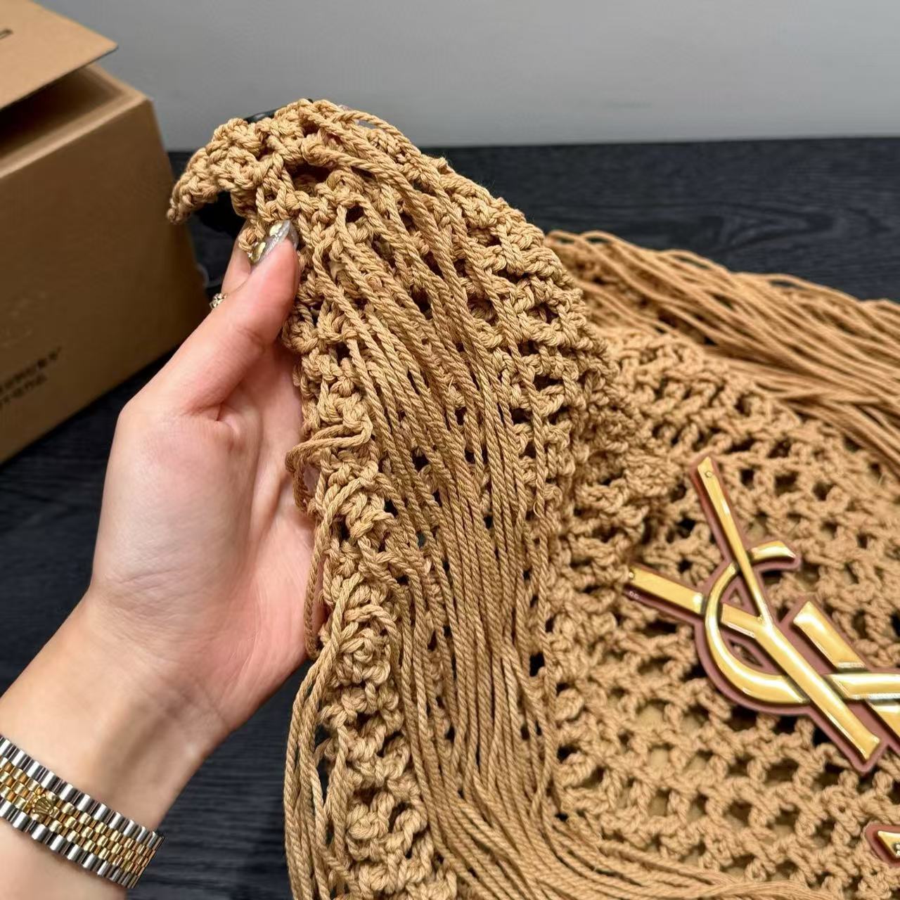 YSL タッセル ストローバッグ【 50％割引+送料無料】