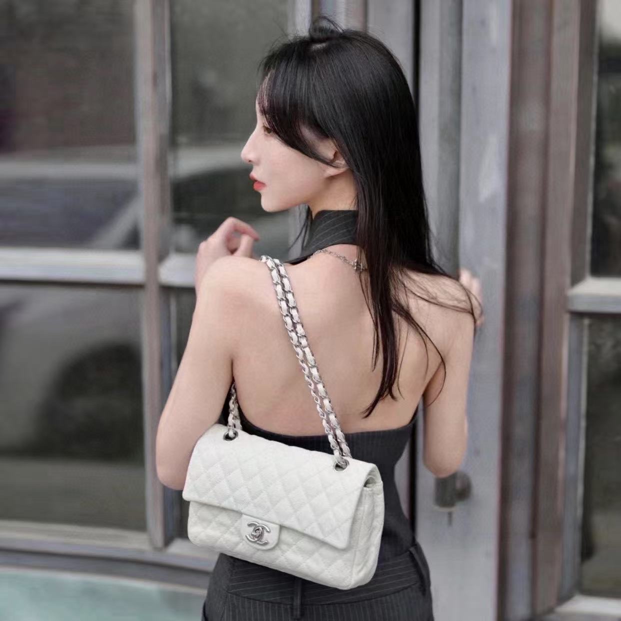 CHANE1 キャビアチェーンショルダークロスボディバッグ【 50％割引+送料無料】