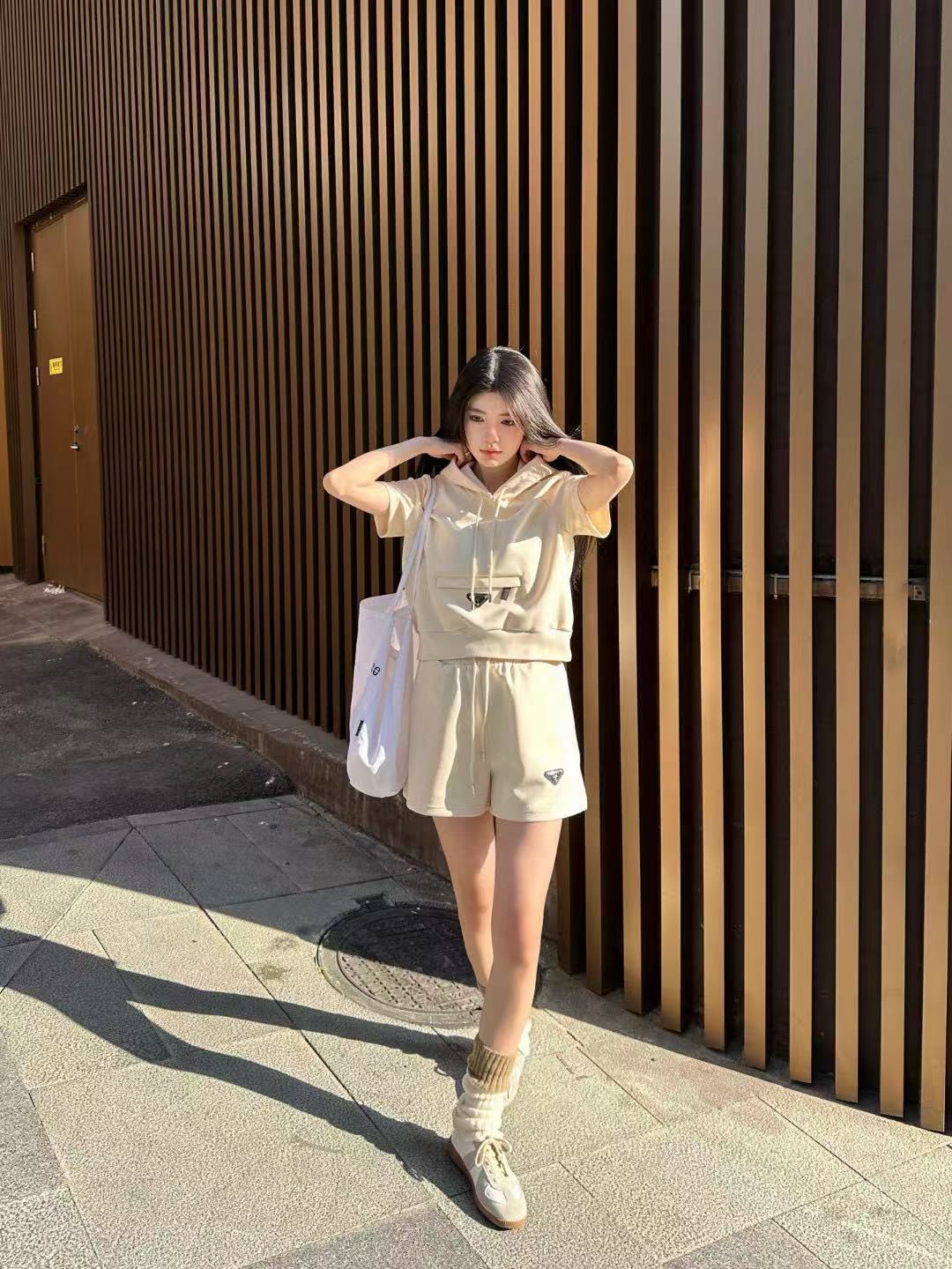 PR4DA 三角ロゴフード付きカジュアル2点セット【 50％割引+送料無料】