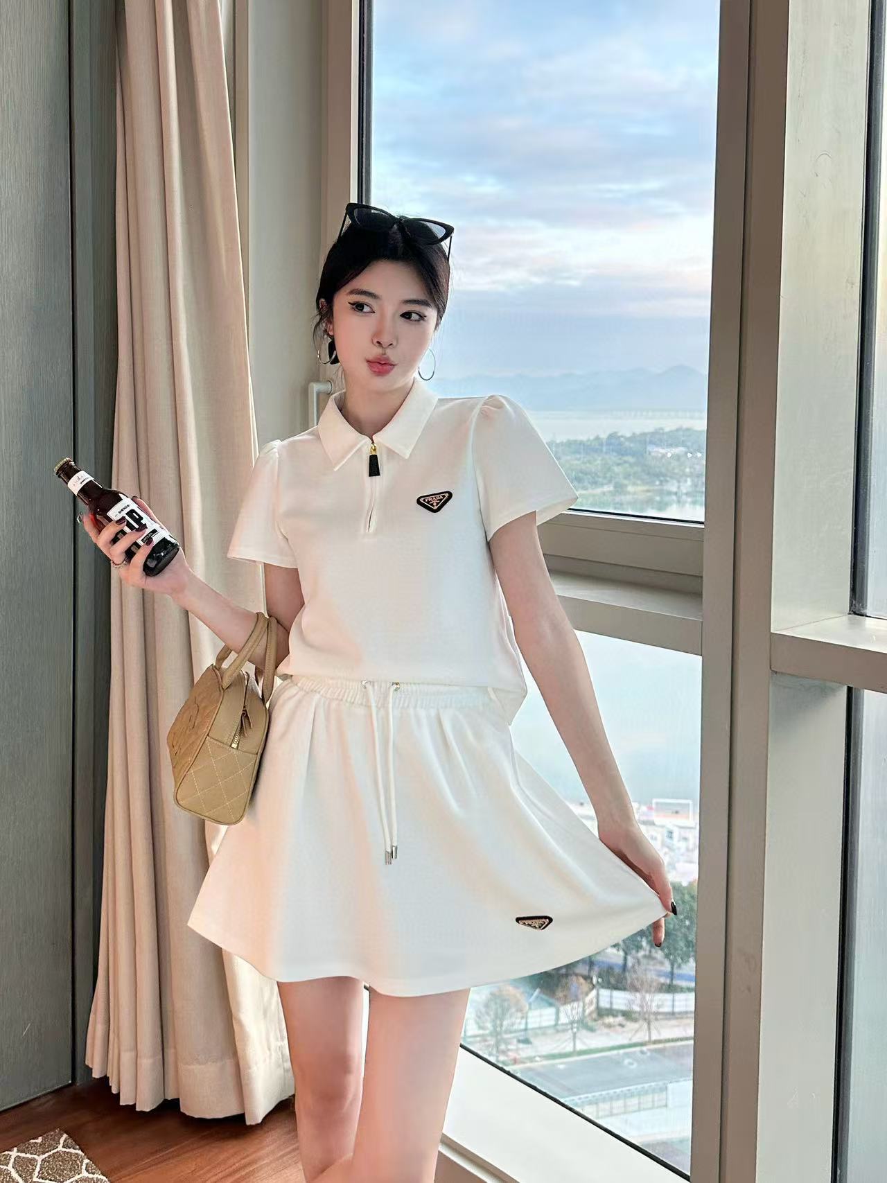 PR4DA ラペルトップ+スカート ツーピースセット【 50％割引+送料無料】