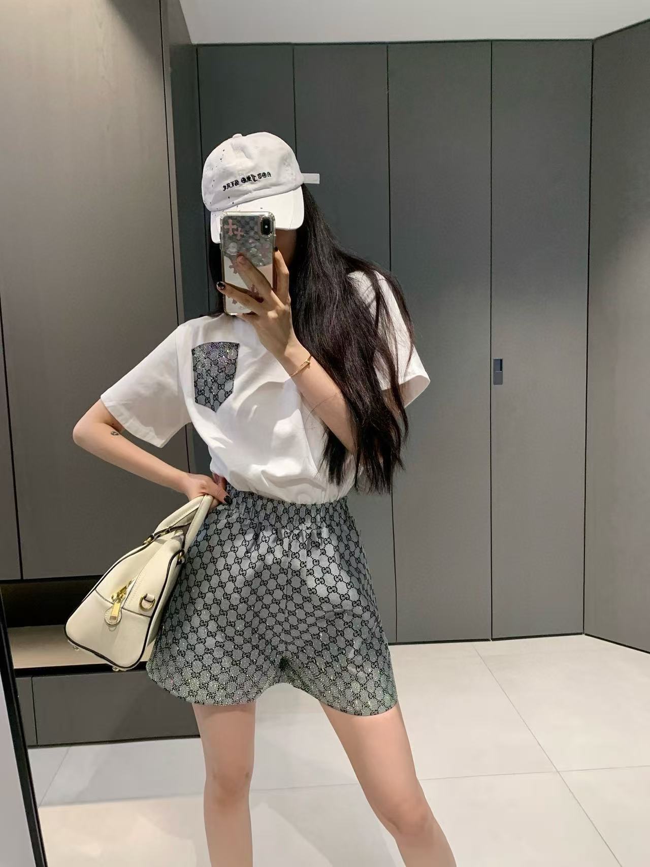 GUCC1 ポケットTシャツ+スカート ツーピースセット【 50％割引+送料無料】