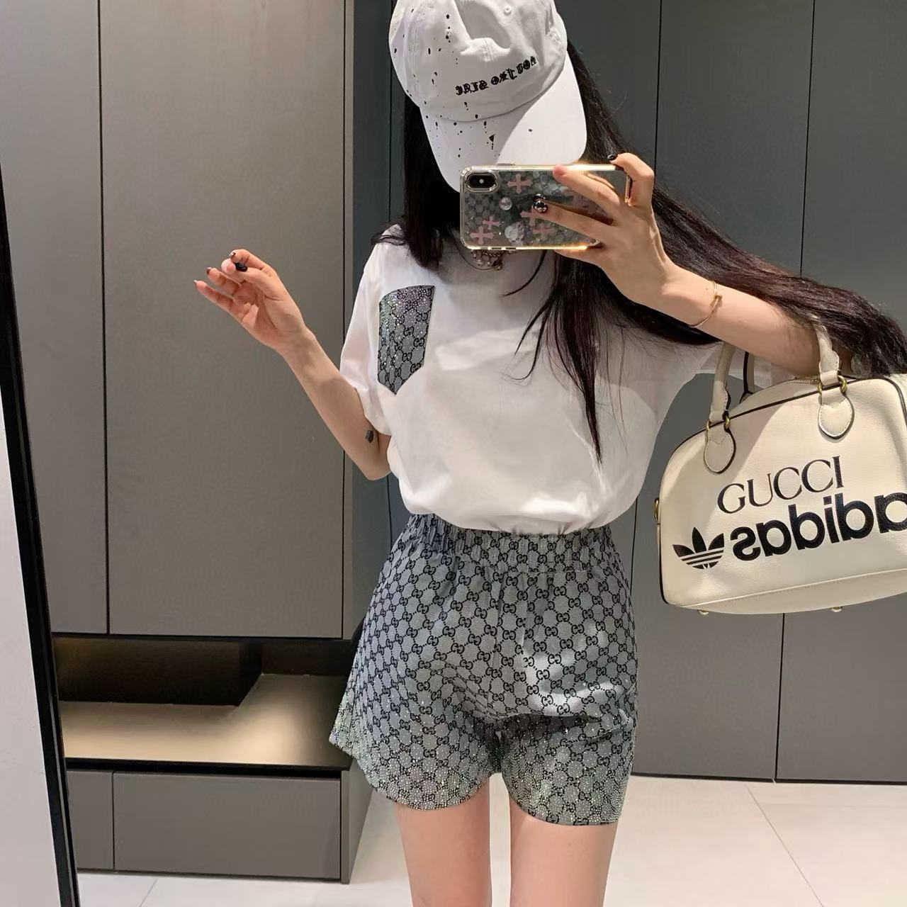 GUCC1 ポケットTシャツ+スカート ツーピースセット【 50％割引+送料無料】