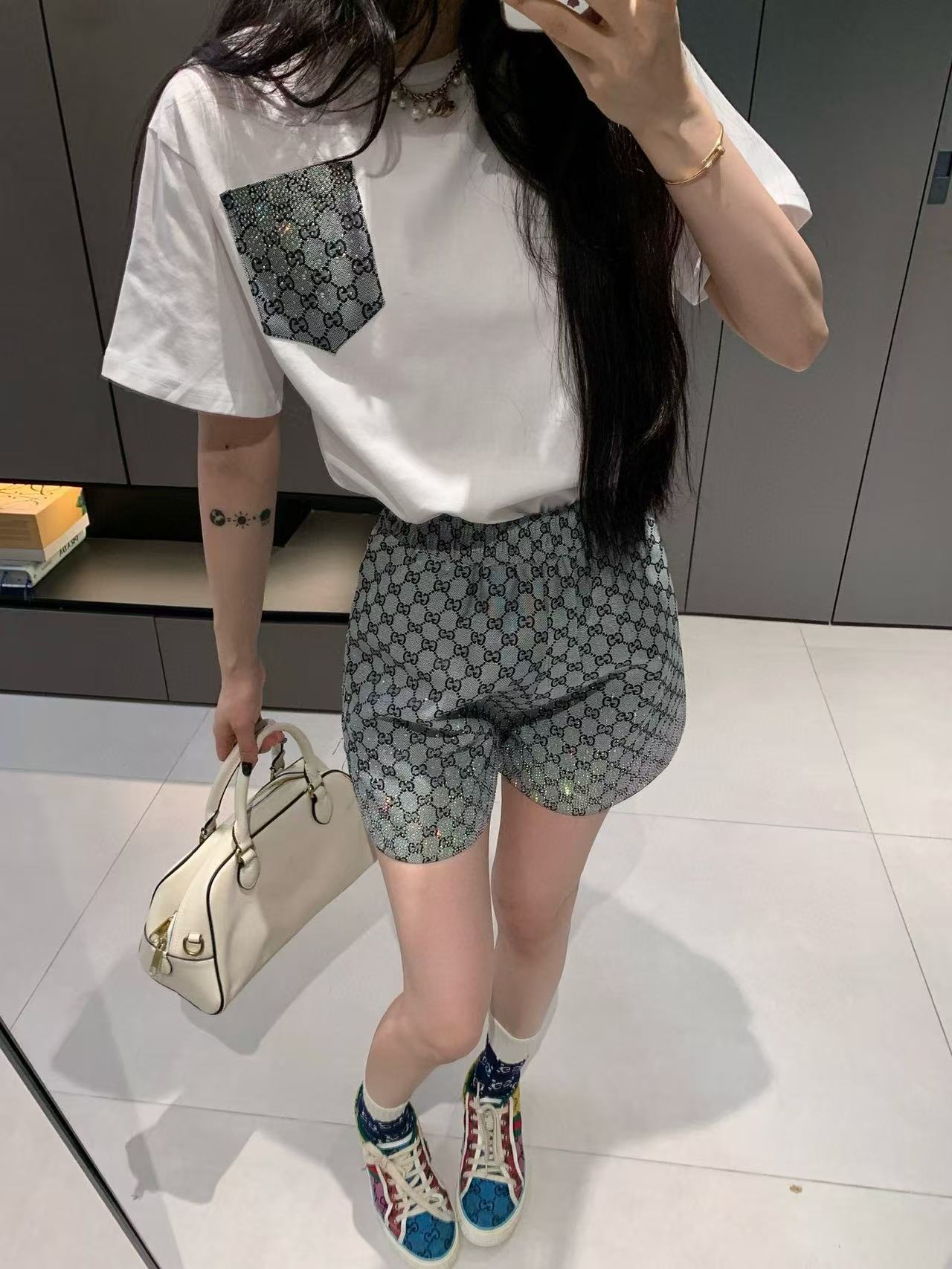 GUCC1 ポケットTシャツ+スカート ツーピースセット【 50％割引+送料無料】