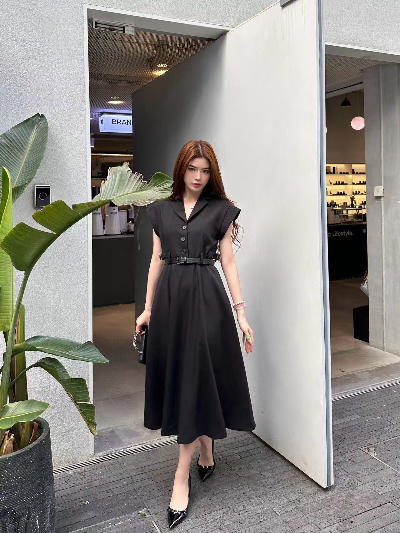 DI0R フライングスリーブベルト付きワンピース【 50％割引+送料無料】