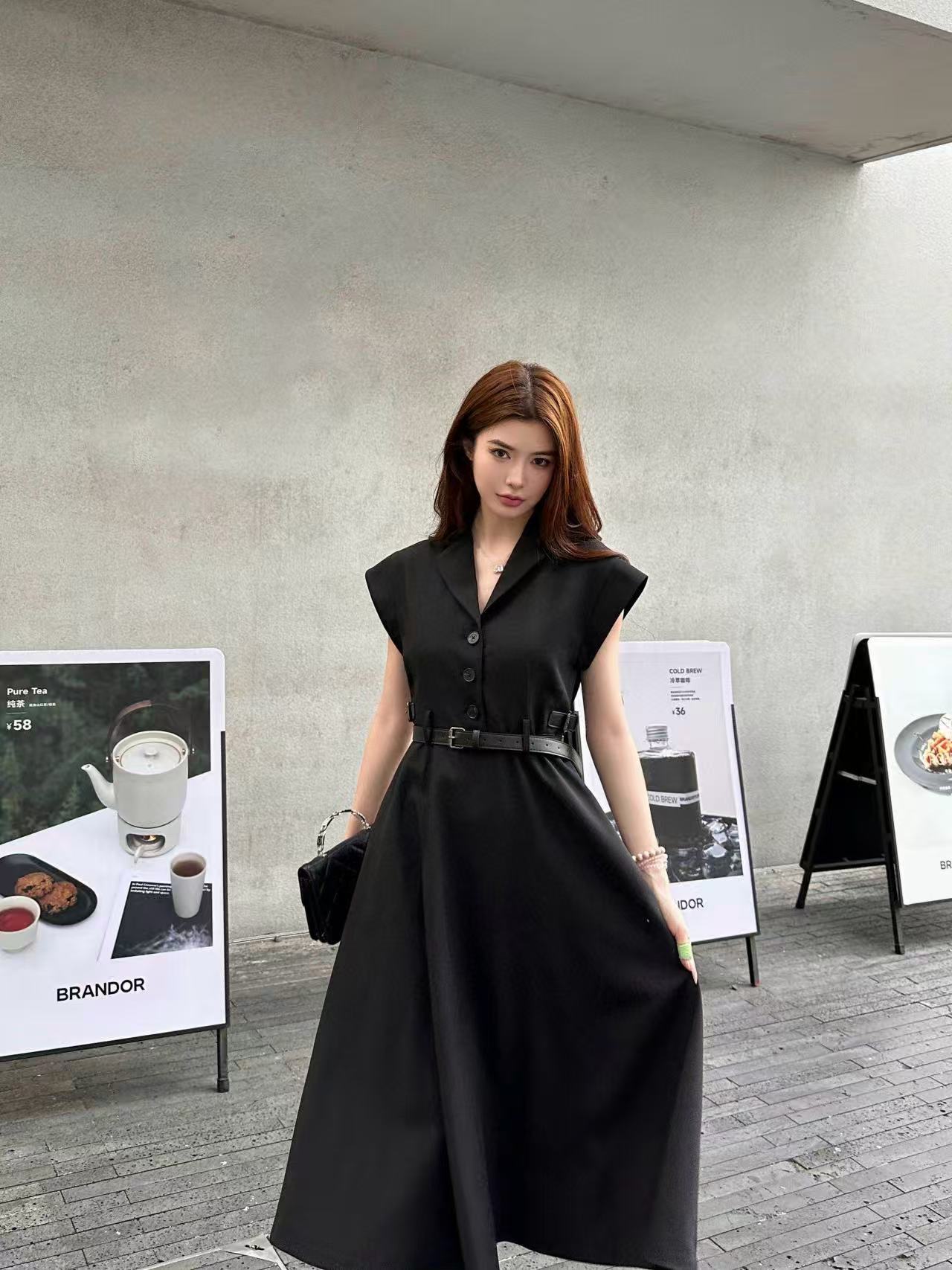 DI0R フライングスリーブベルト付きワンピース【 50％割引+送料無料】