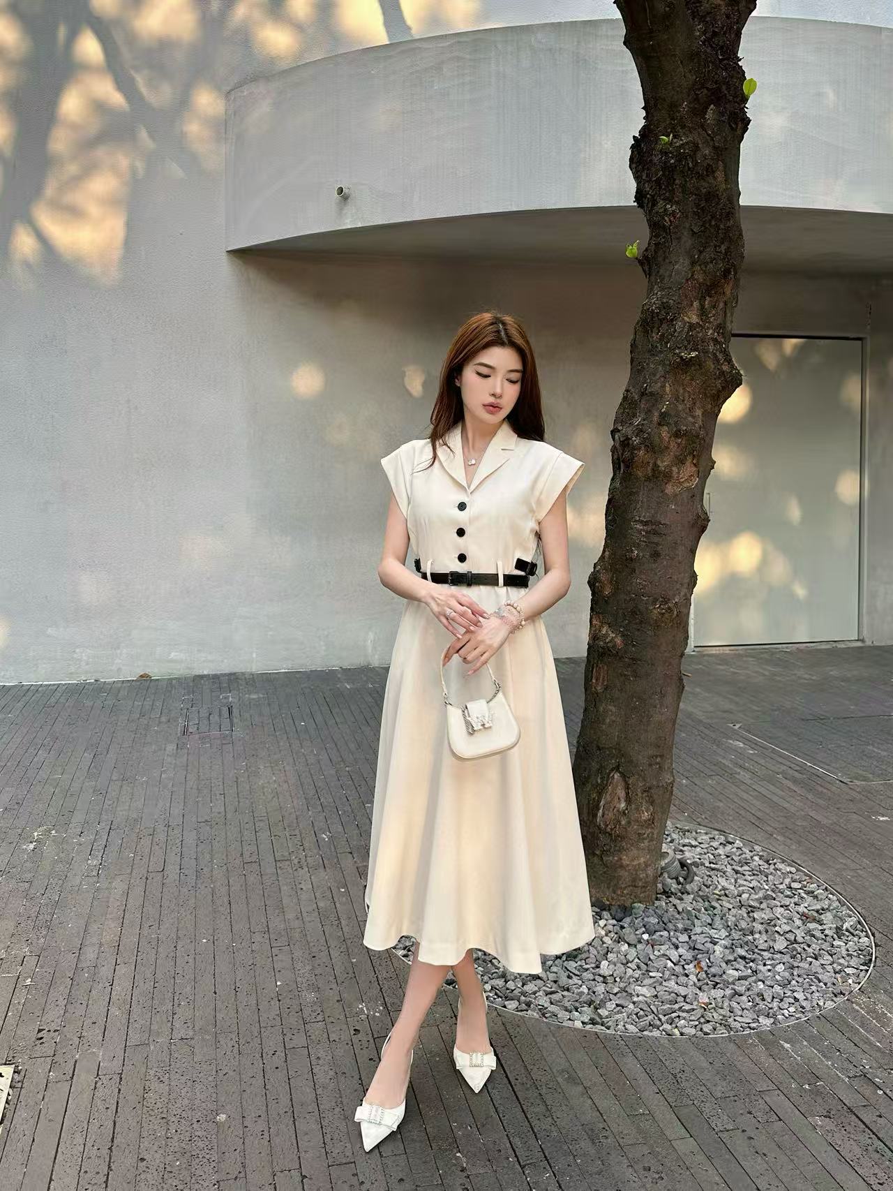 DI0R フライングスリーブベルト付きワンピース【 50％割引+送料無料】