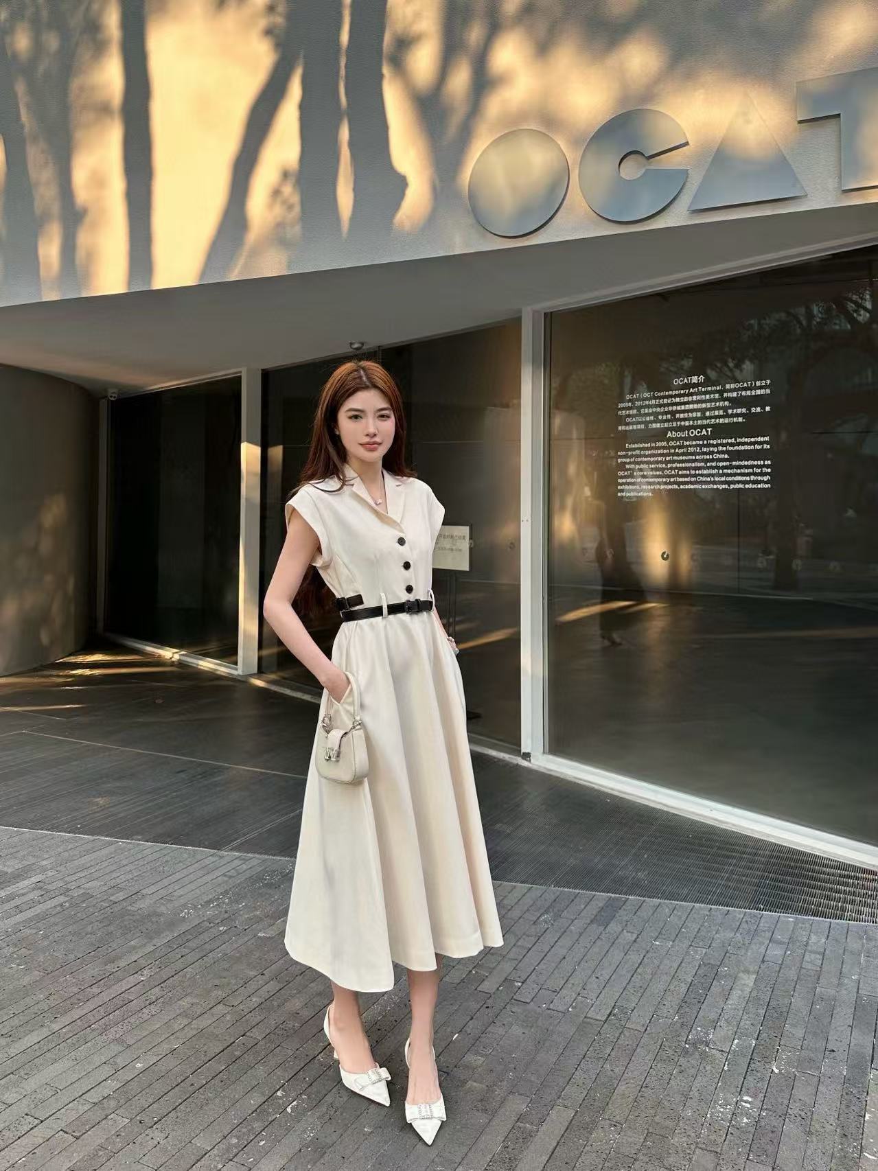 DI0R フライングスリーブベルト付きワンピース【 50％割引+送料無料】