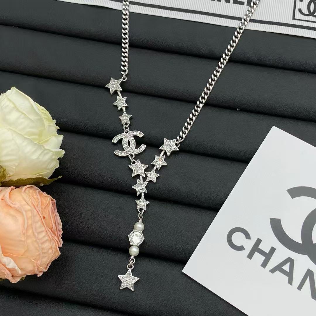 CHANE1 五芒星ダブルCネックレス【 50％割引+送料無料】
