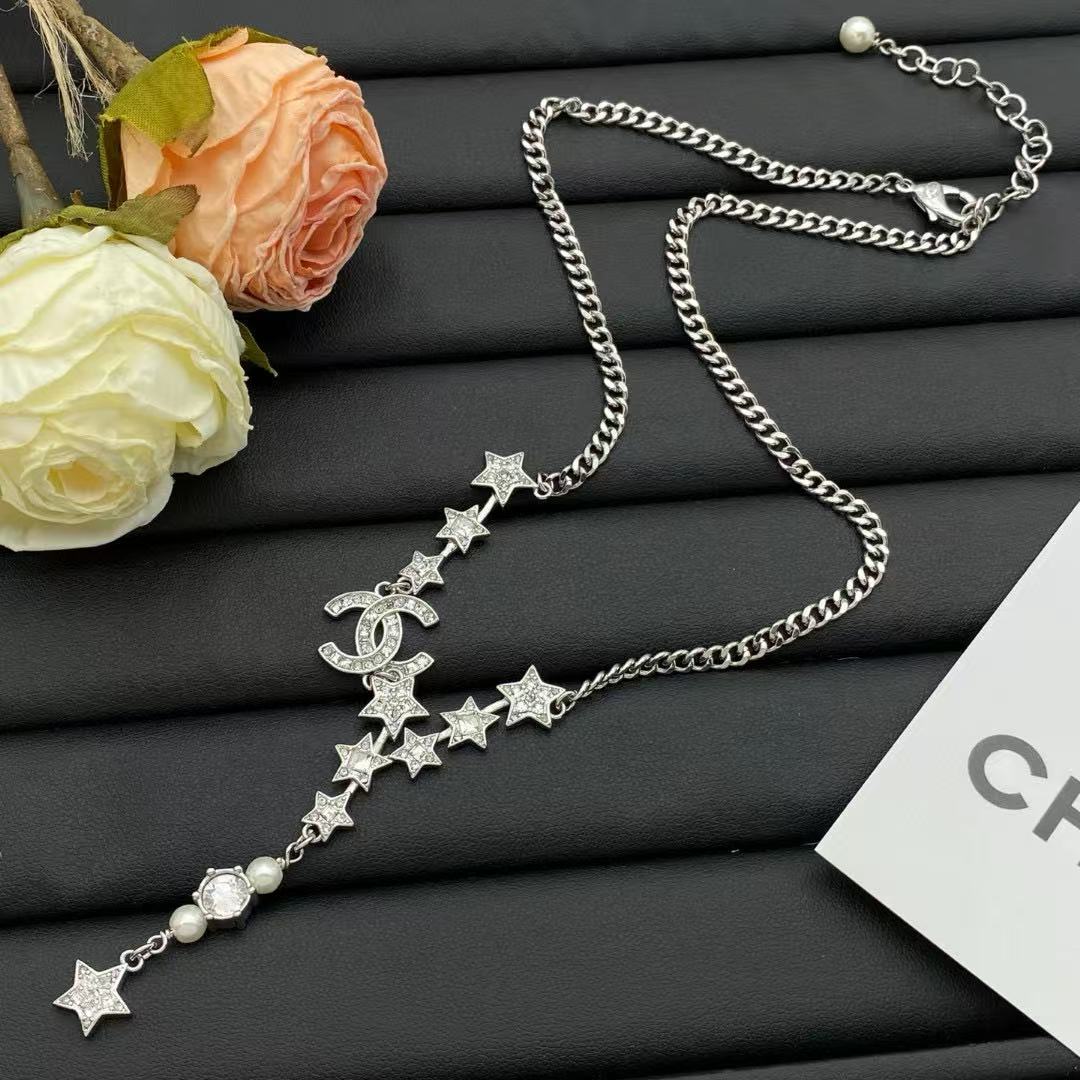 CHANE1 五芒星ダブルCネックレス【 50％割引+送料無料】