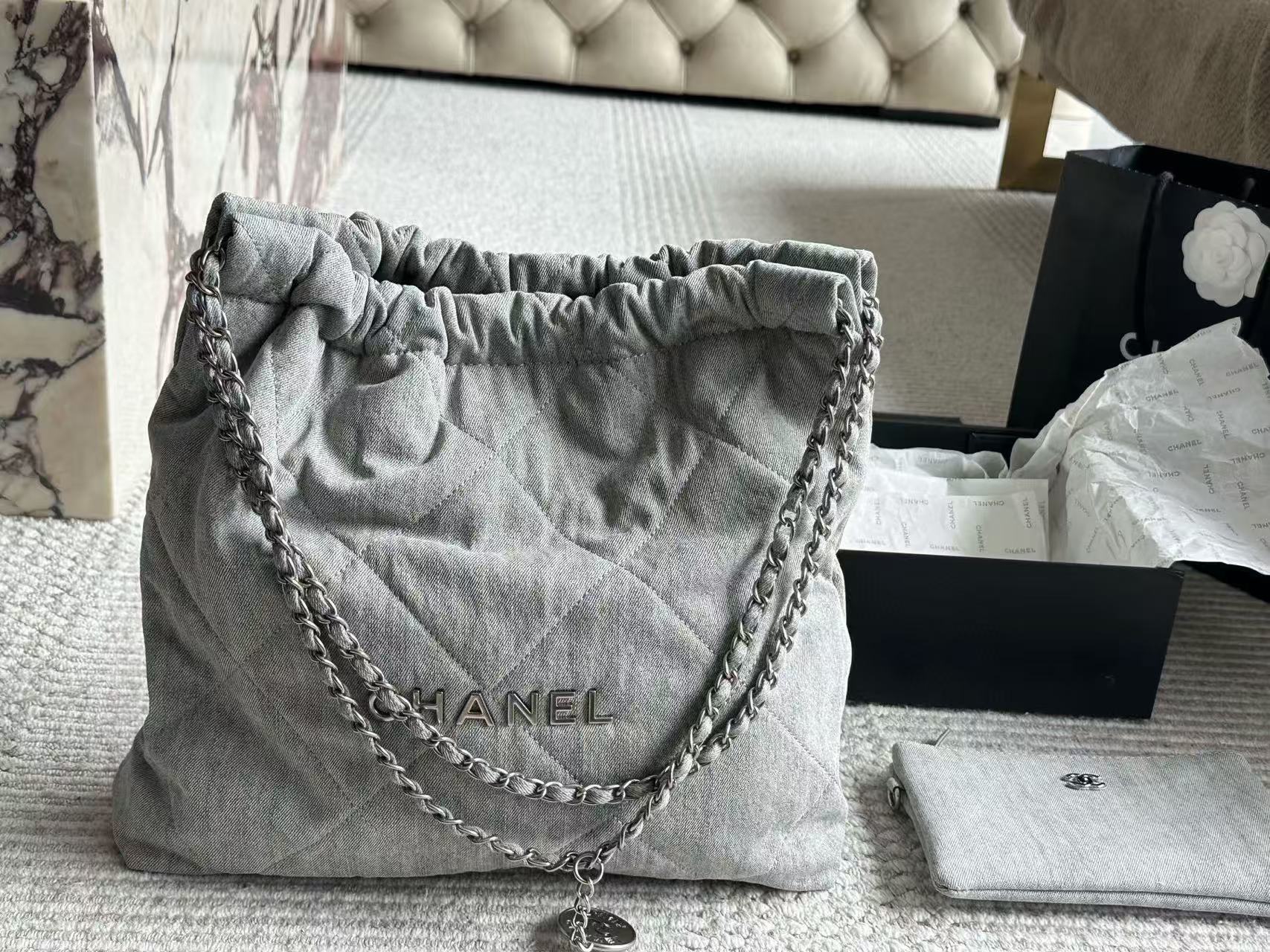 CHANE1 チェーンデニムショッピングバッグ【 50％割引+送料無料】