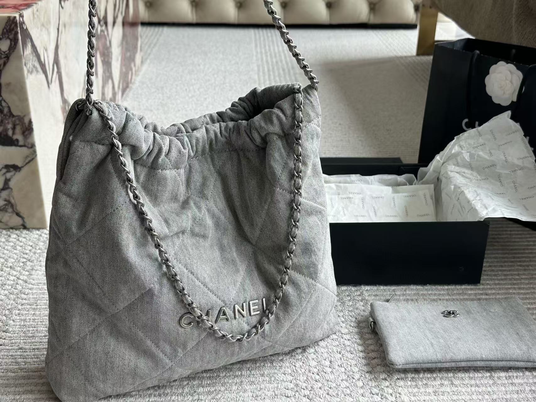 CHANE1 チェーンデニムショッピングバッグ【 50％割引+送料無料】