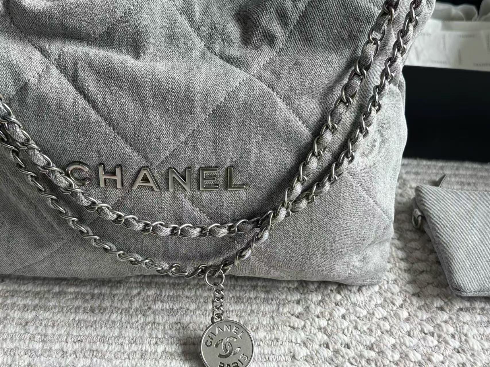 CHANE1 チェーンデニムショッピングバッグ【 50％割引+送料無料】