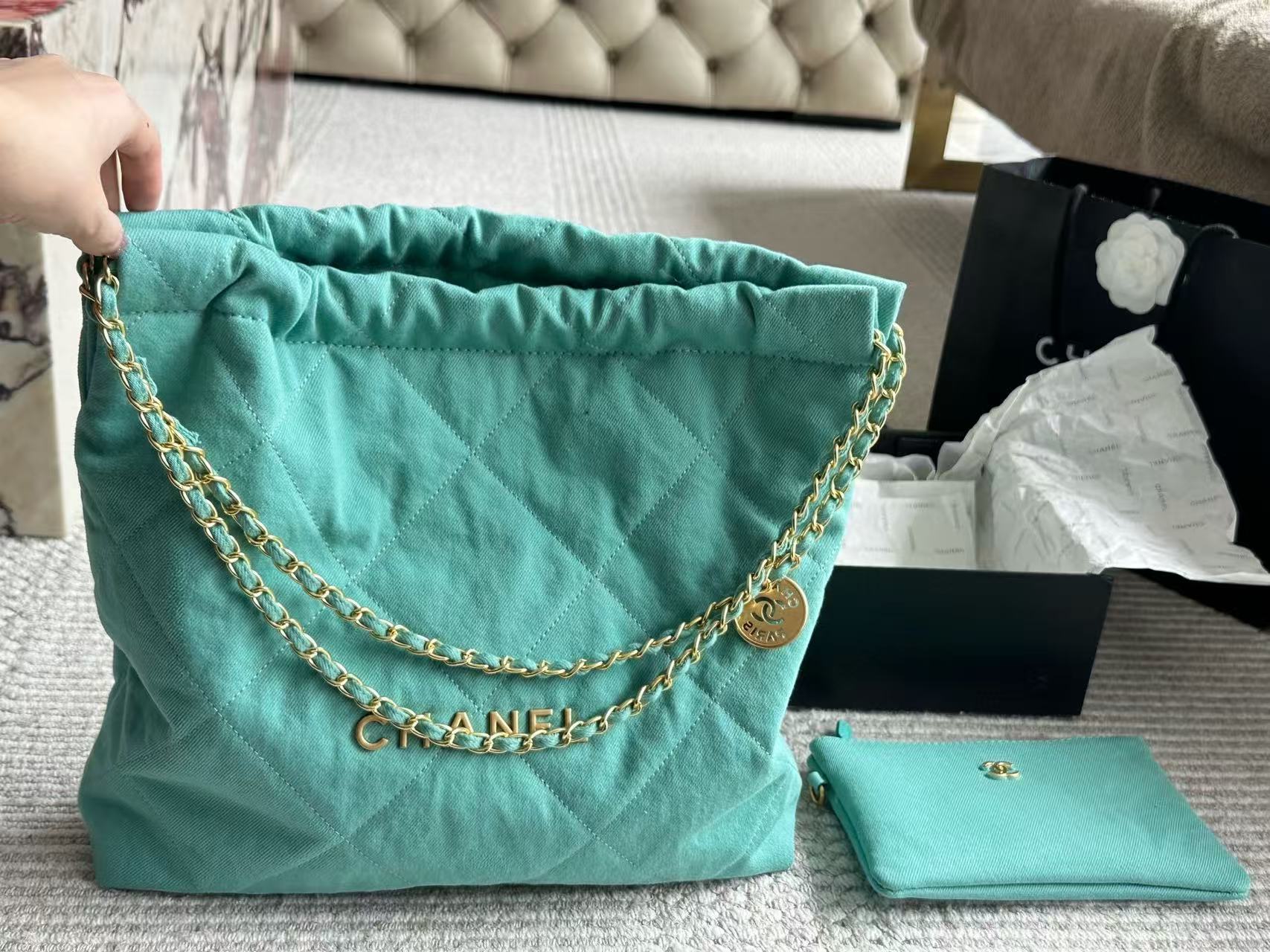 CHANE1 チェーンデニムショッピングバッグ【 50％割引+送料無料】