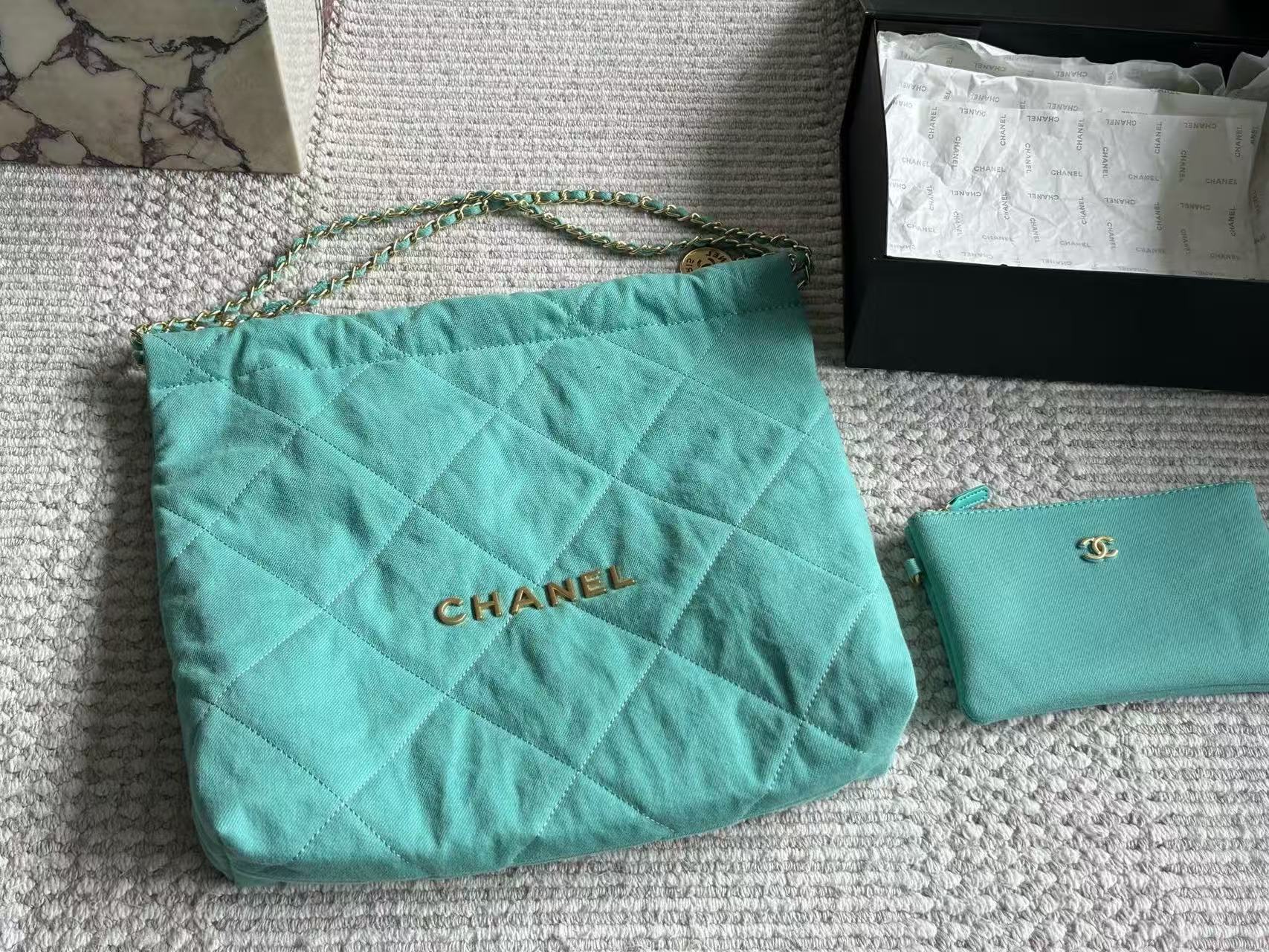 CHANE1 チェーンデニムショッピングバッグ【 50％割引+送料無料】