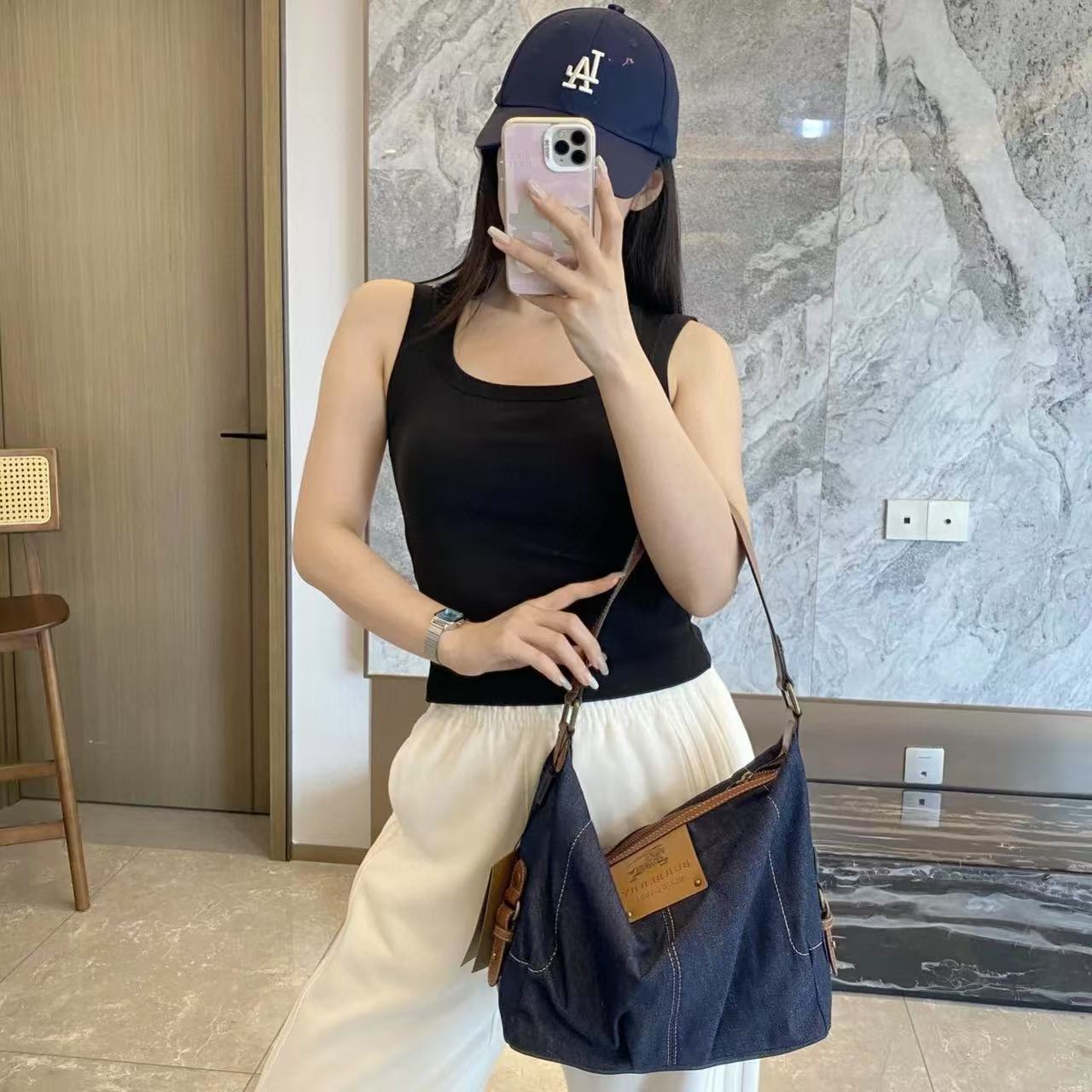 BUR8ERRYデニムハンドバッグ【 50％割引+送料無料】