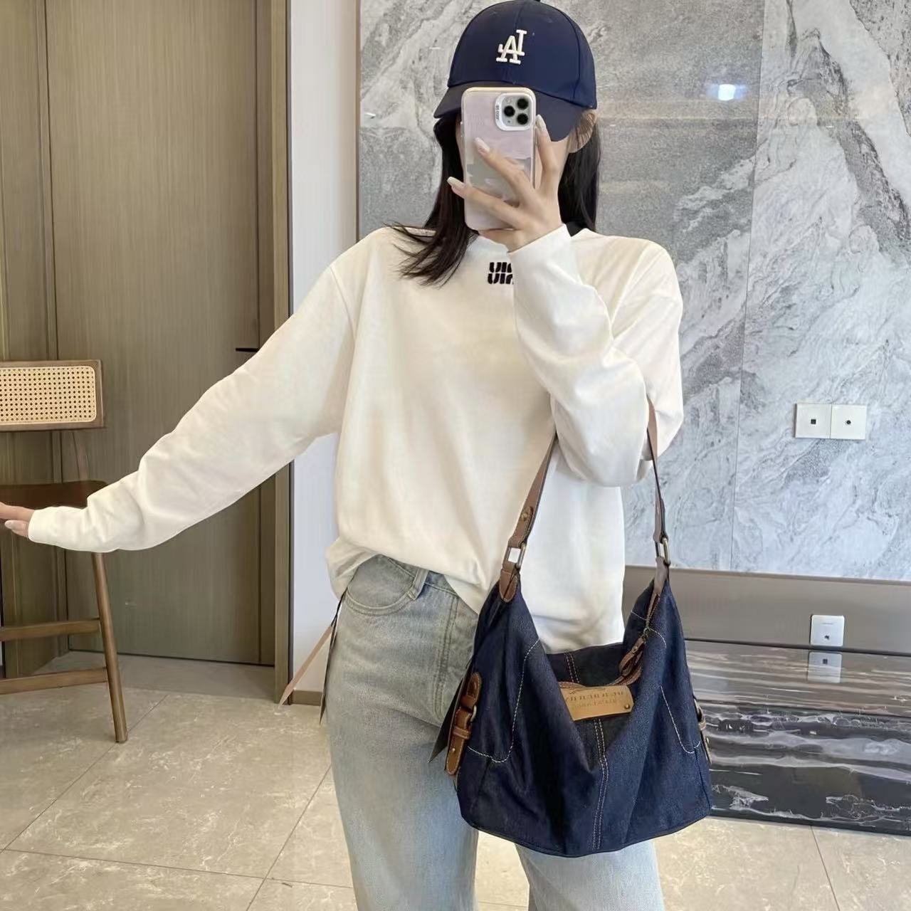 BUR8ERRYデニムハンドバッグ【 50％割引+送料無料】