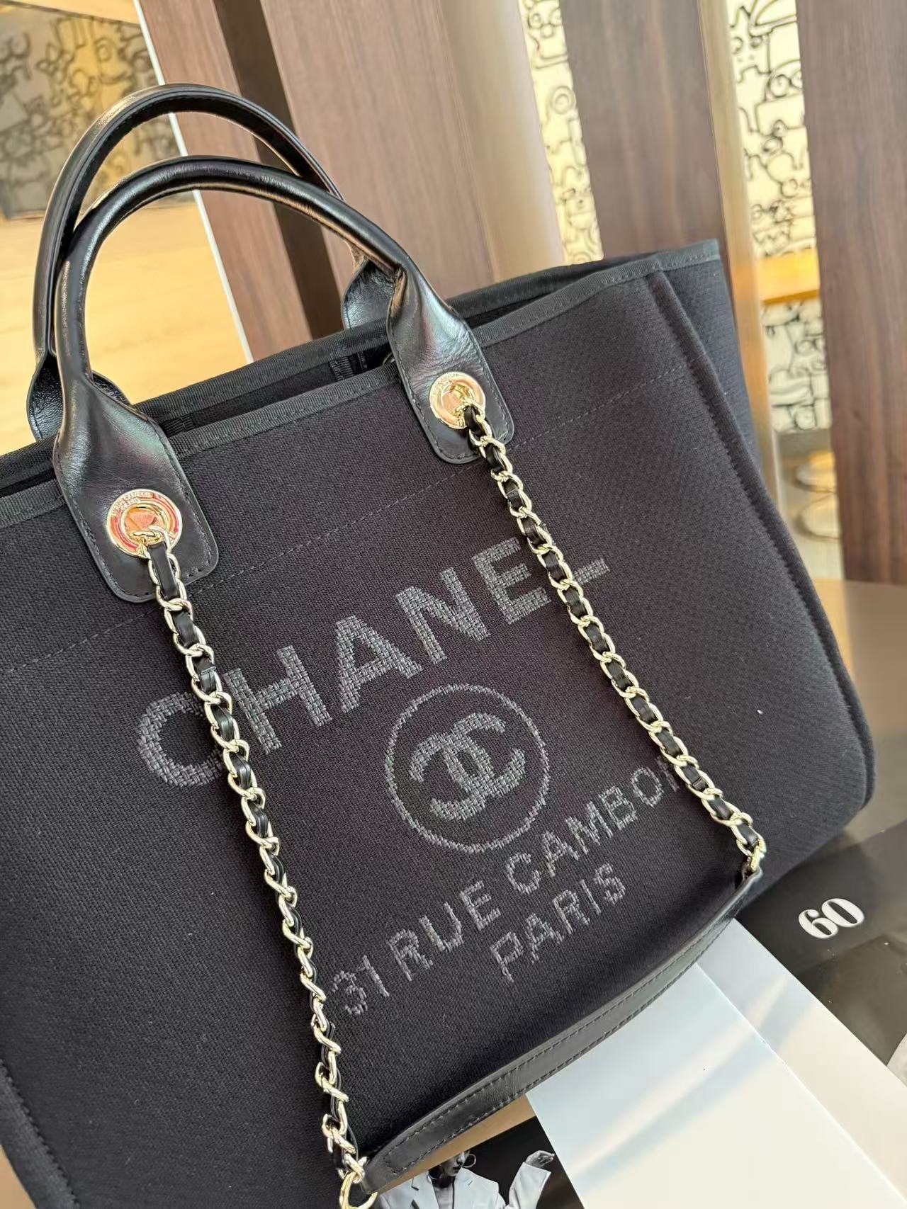 CHANE1 チェーンキャンバスビーチバッグ【 50％割引+送料無料】