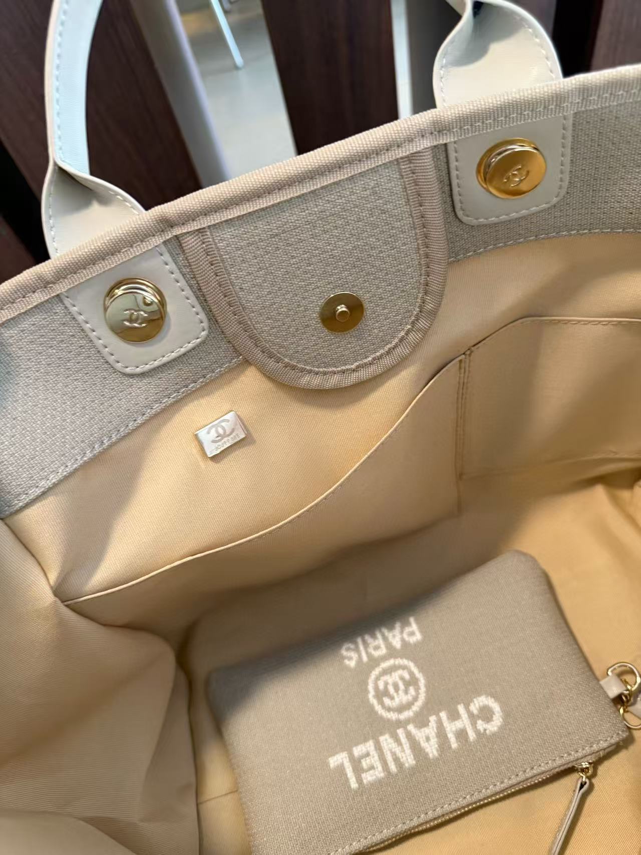 CHANE1 キャンバスビーチバッグ【 50％割引+送料無料】