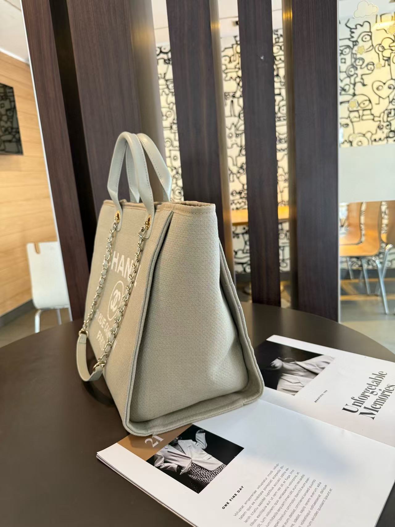 CHANE1 キャンバスビーチバッグ【 50％割引+送料無料】