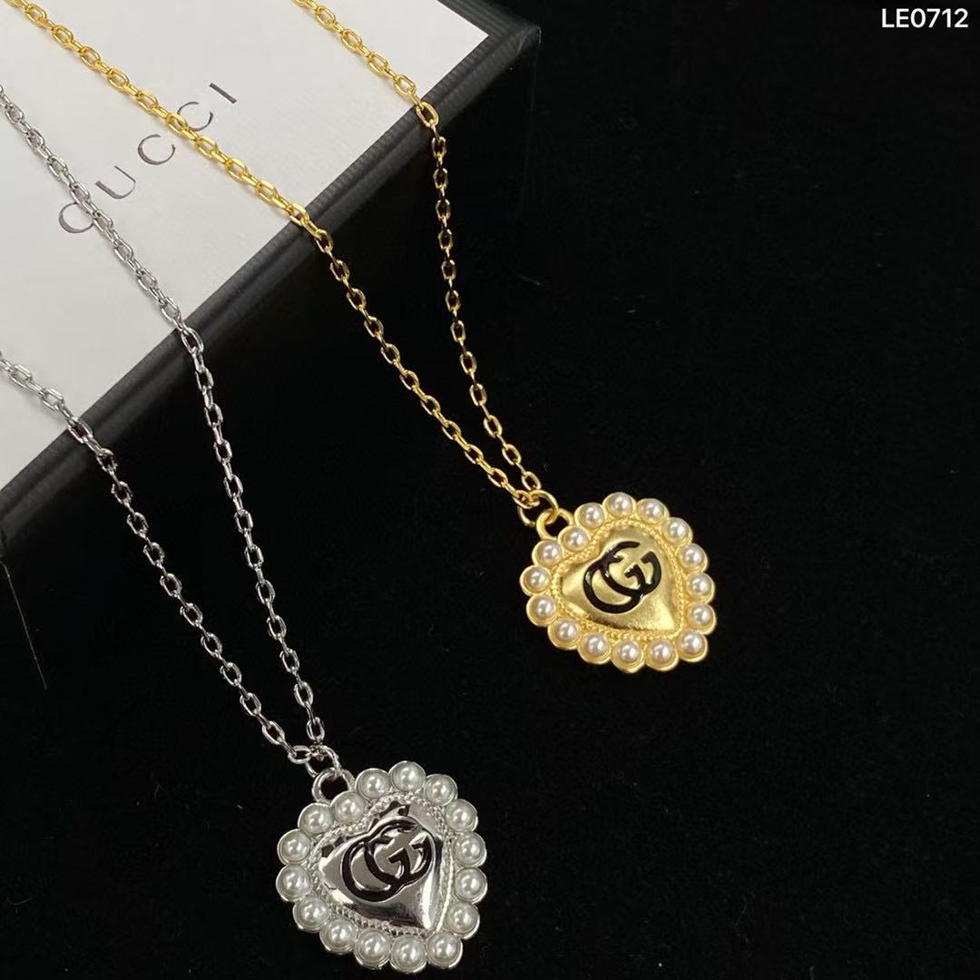 GUCC1 ハートパールネックレス【 50％割引+送料無料】