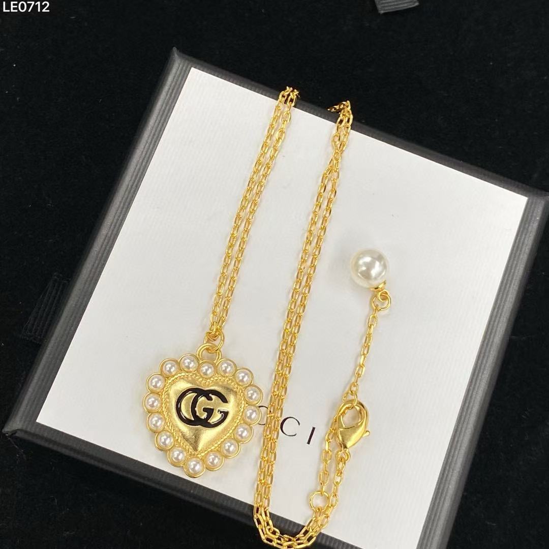 GUCC1 ハートパールネックレス【 50％割引+送料無料】