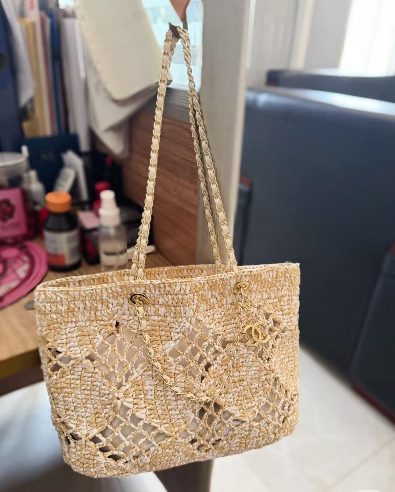 CHANE1 チェーンクロシェビーチバッグ【 50％割引+送料無料】