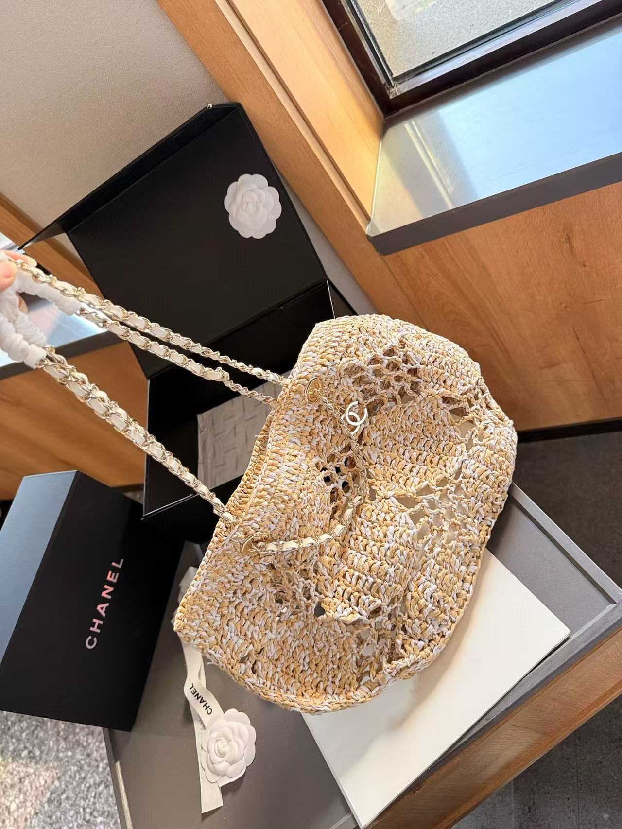 CHANE1 チェーンクロシェビーチバッグ【 50％割引+送料無料】