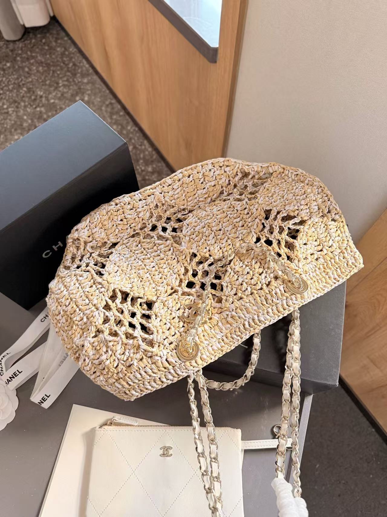 CHANE1 チェーンクロシェビーチバッグ【 50％割引+送料無料】