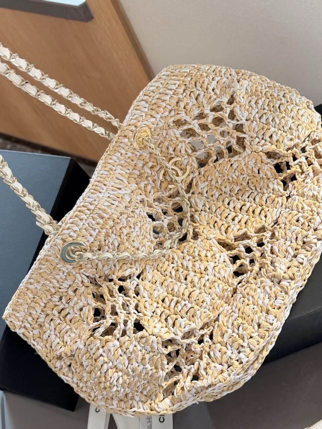 CHANE1 チェーンクロシェビーチバッグ【 50％割引+送料無料】