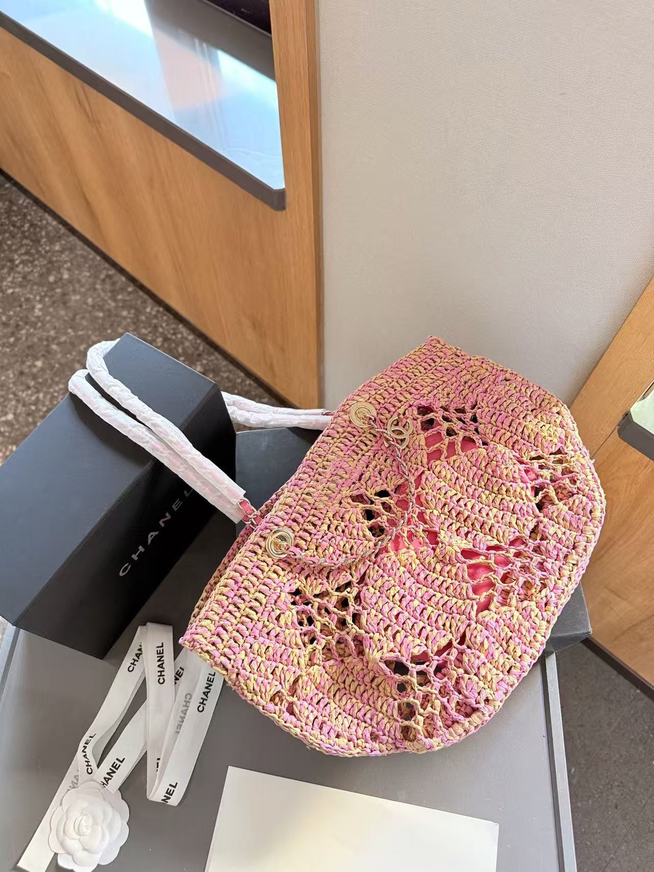 CHANE1 チェーンクロシェビーチバッグ【 50％割引+送料無料】