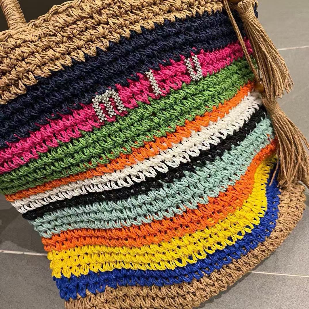 M1UM1U カラフルストローバッグ【 50％割引+送料無料】