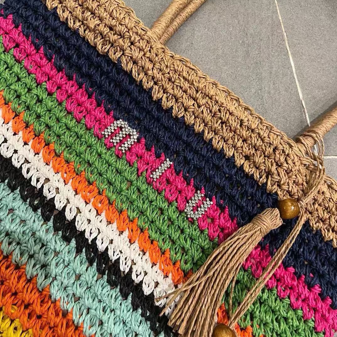 M1UM1U カラフルストローバッグ【 50％割引+送料無料】