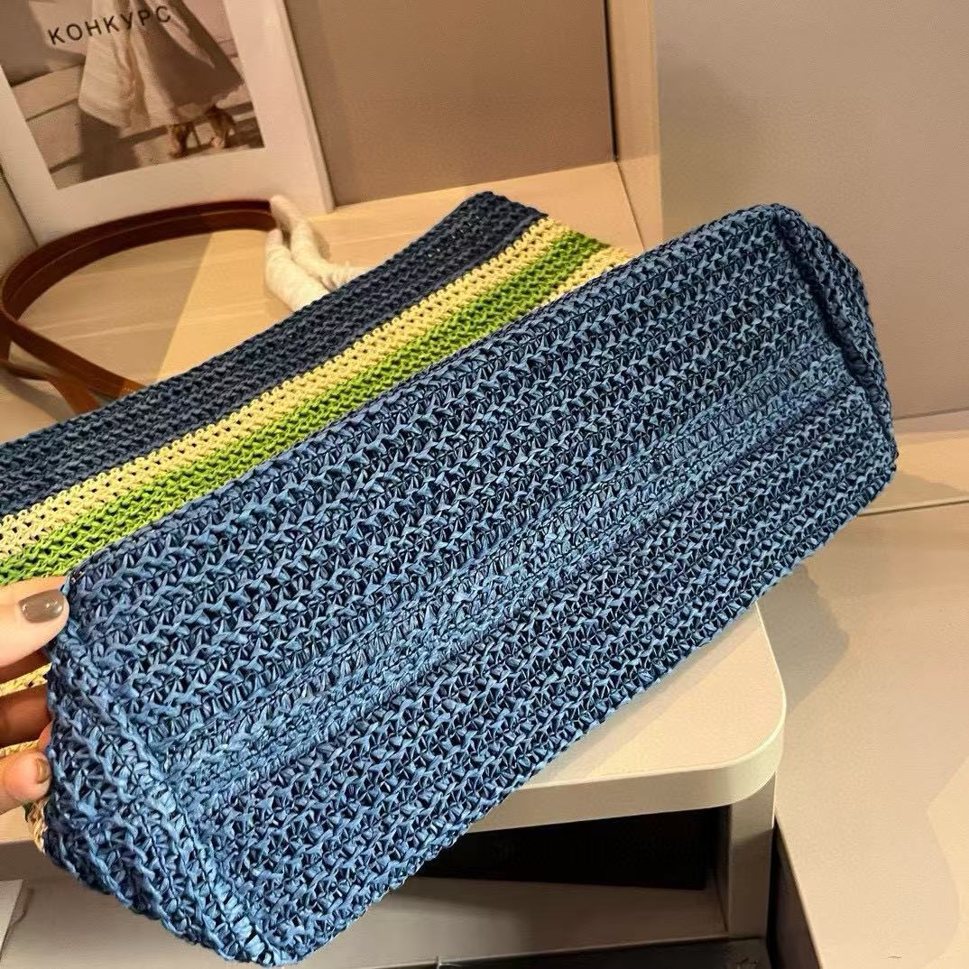 M1UM1U ストライプ織りショッピングバッグ【 50％割引+送料無料】