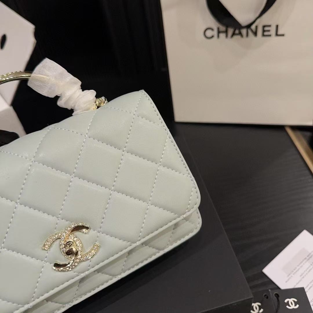 CHANE1 ラインストーン メタルハンドル チェーンバッグ【 50％割引+送料無料】