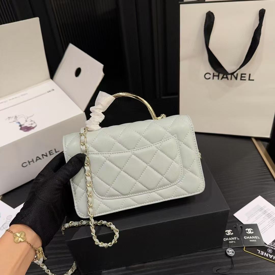 CHANE1 ラインストーン メタルハンドル チェーンバッグ【 50％割引+送料無料】