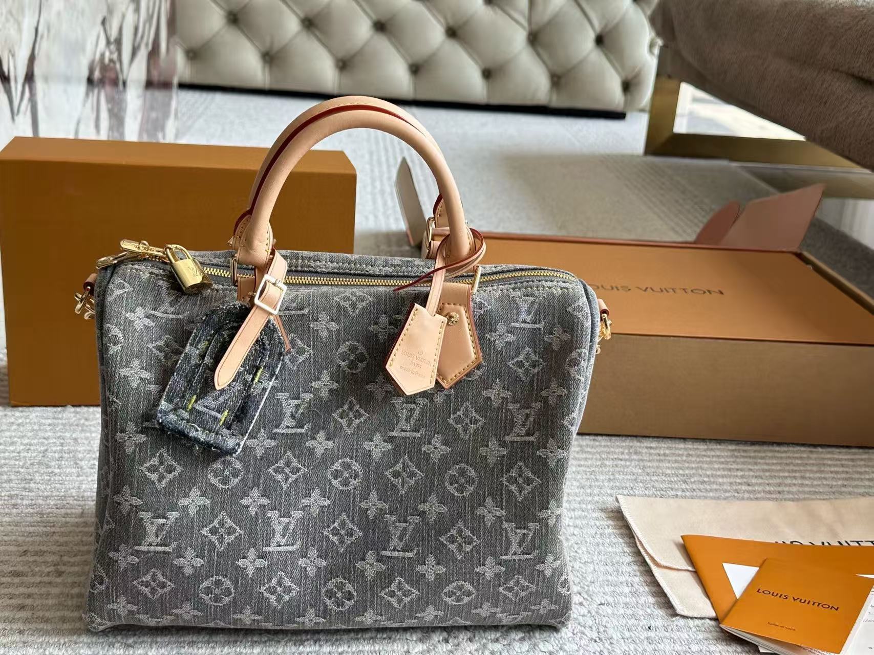 LVグレーデニムハンドバッグ【 50％割引+送料無料】