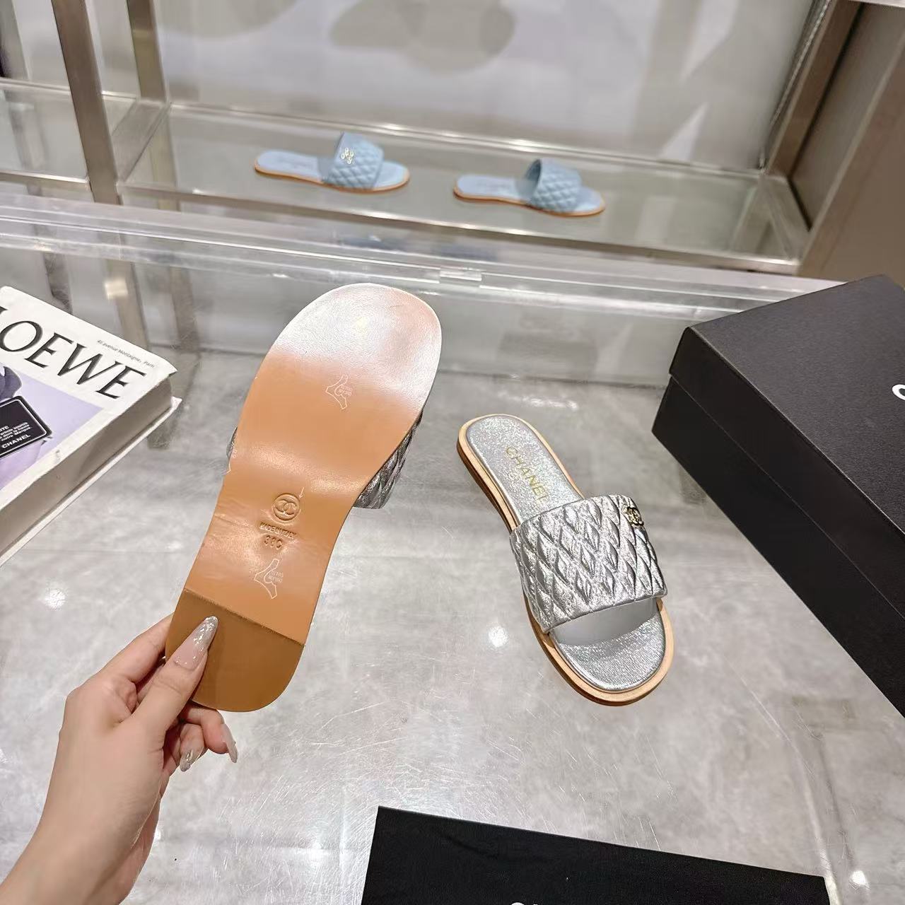 CHANE1 高品質ダブルCシープスキンスリッパ【50％割引+送料無料】