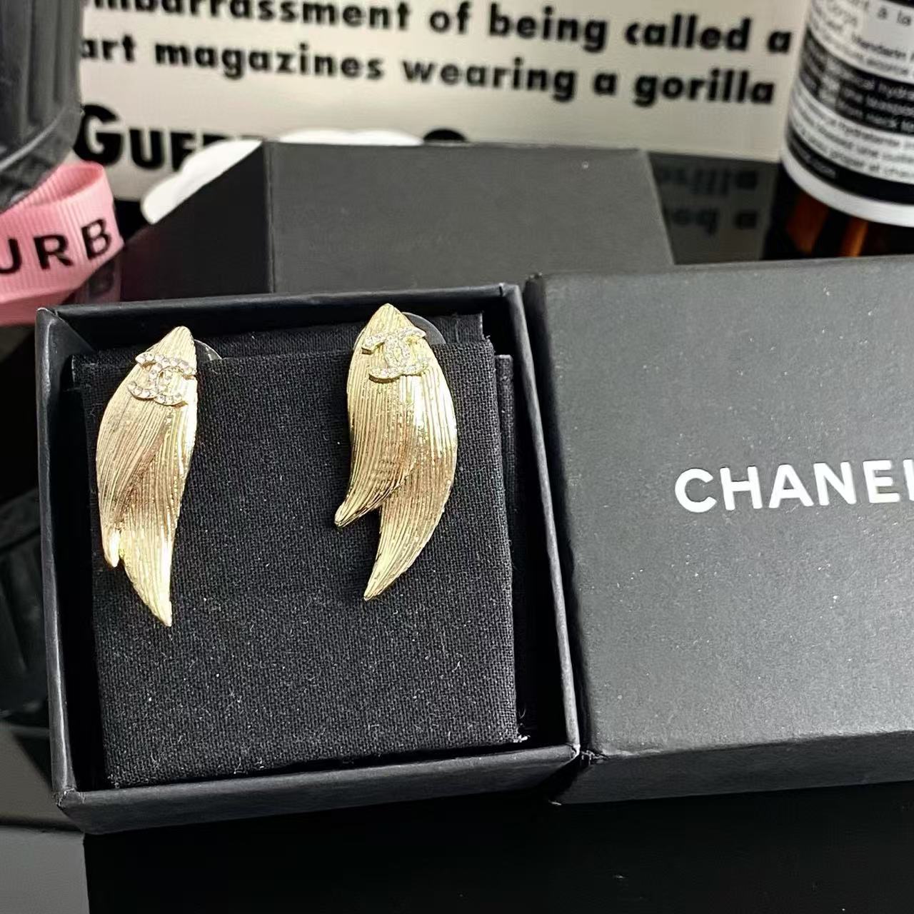 CHANE1 ウィート フェザー ダイヤモンド スタッド ピアス【 50％割引+送料無料】