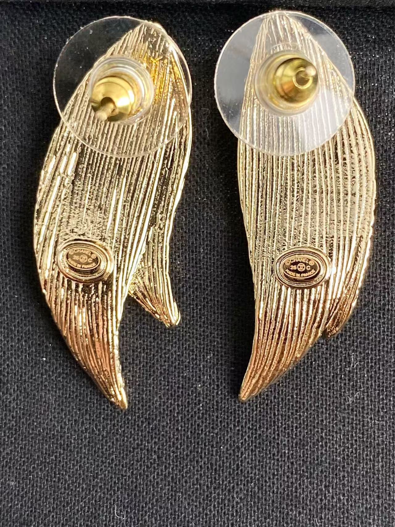 CHANE1 ウィート フェザー ダイヤモンド スタッド ピアス【 50％割引+送料無料】