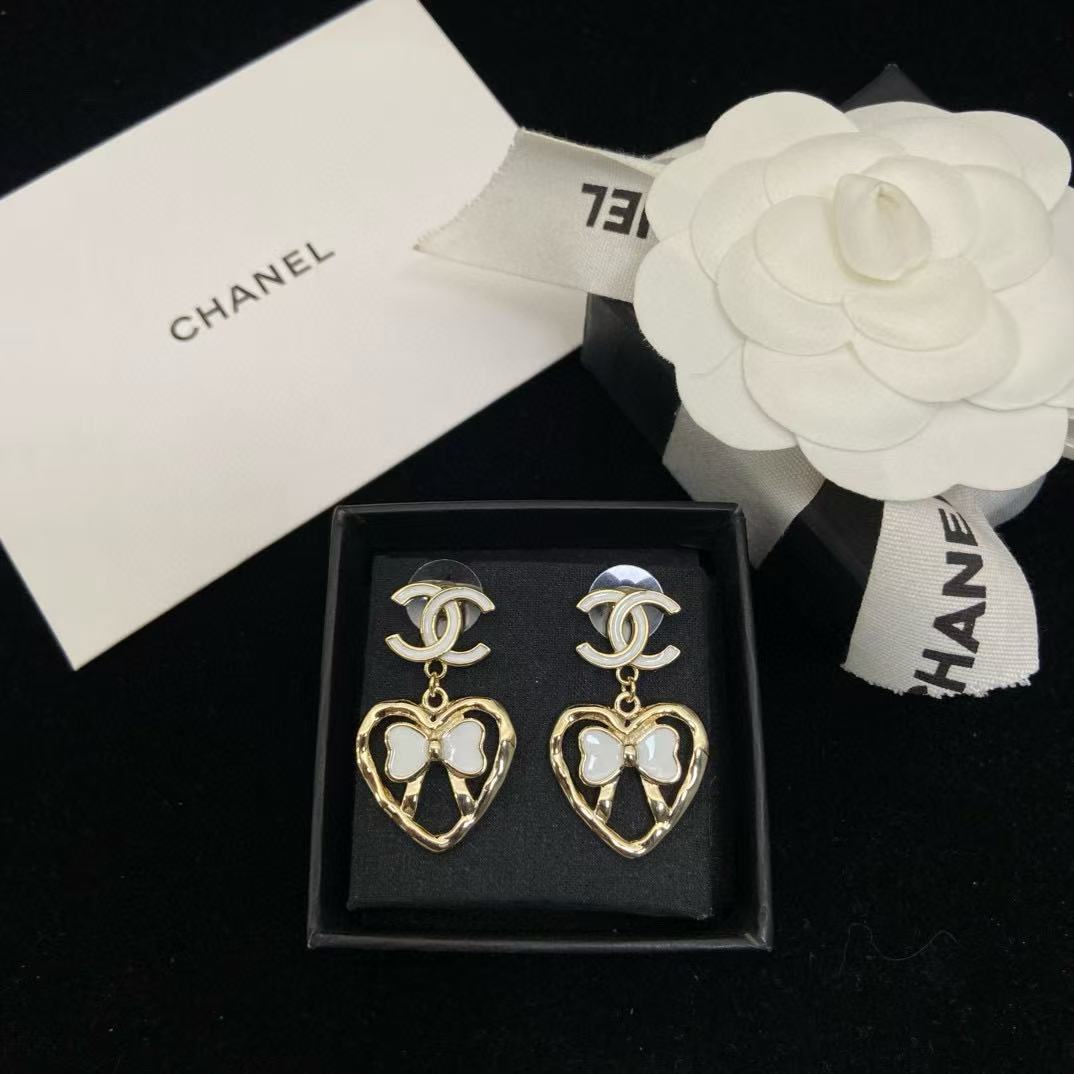 CHANE1 ピーチハート ダブルC イヤリング【 50％割引+送料無料】