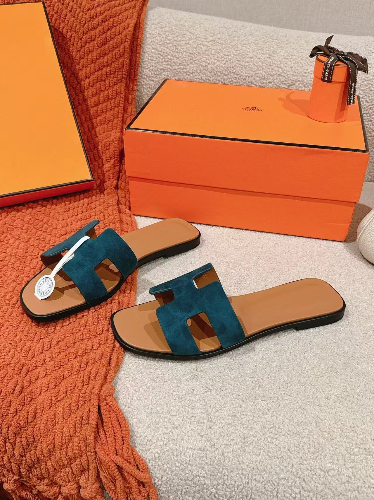 HERME5 高品質鹿革スリッパ【50％割引+送料無料】