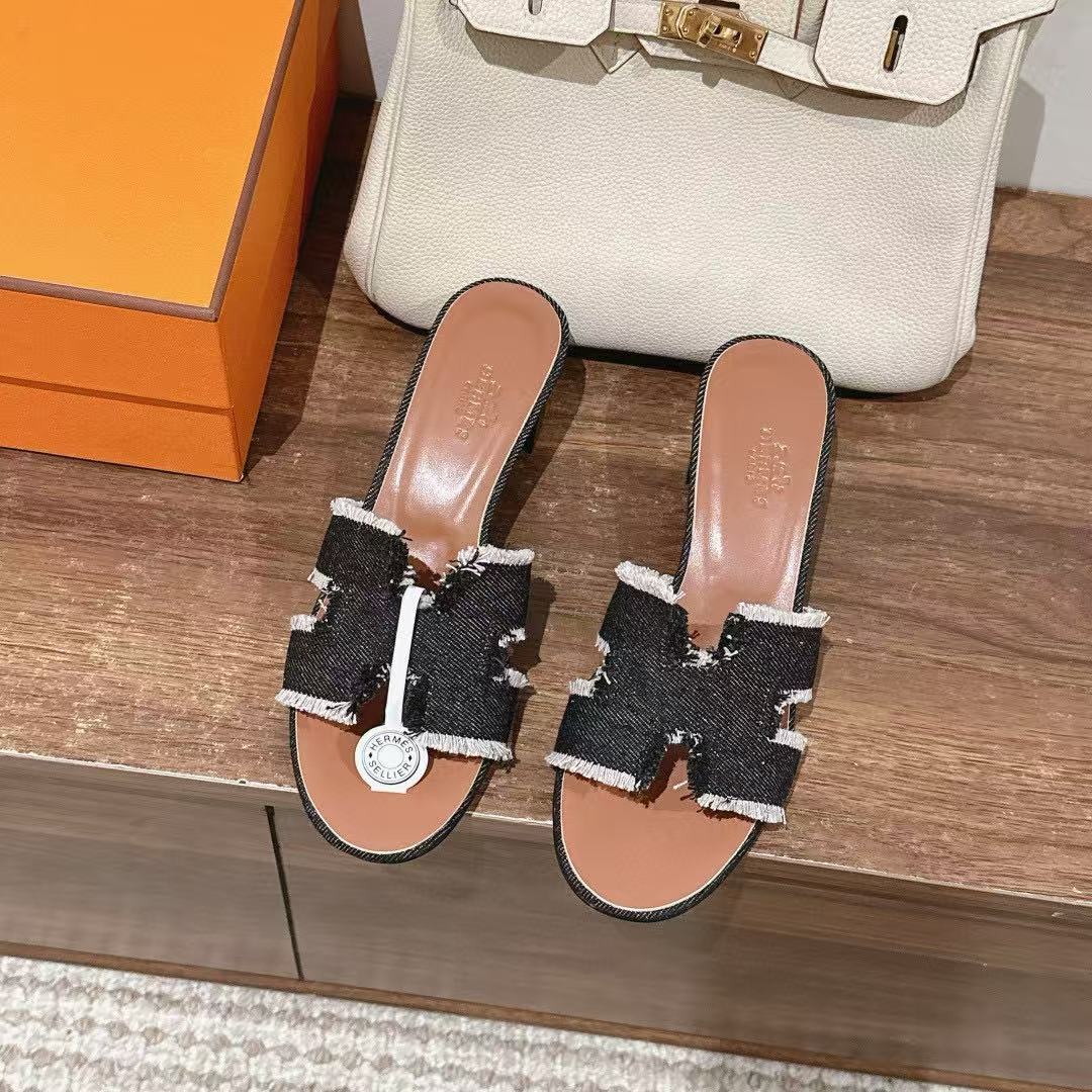 HERME5 高品質デニムローヒール【50％割引+送料無料】