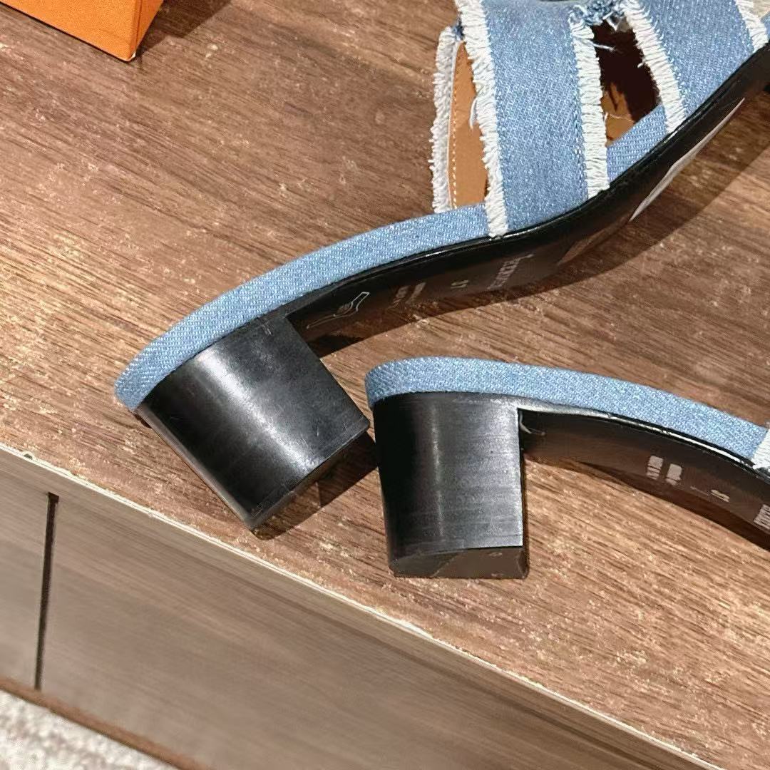 HERME5 高品質デニムローヒール【50％割引+送料無料】