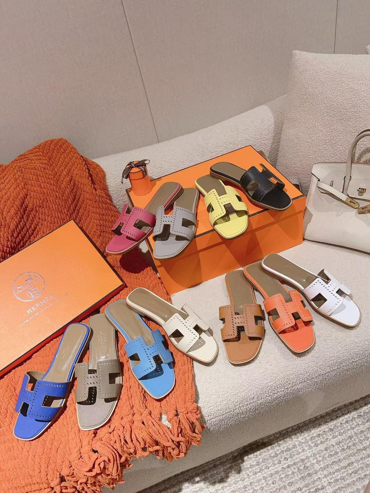 HERME5 高品質カーフスキンスリッパ【50％割引+送料無料】