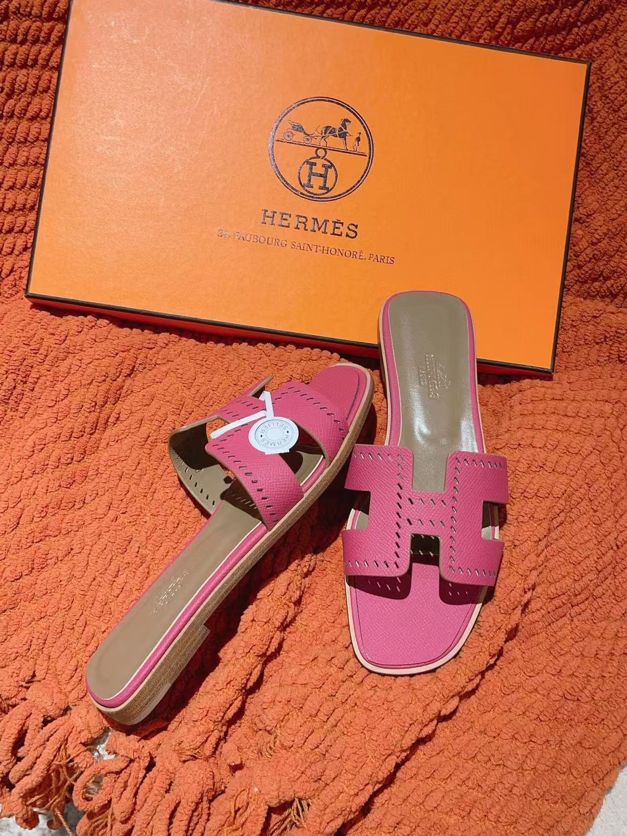 HERME5 高品質カーフスキンスリッパ【50％割引+送料無料】