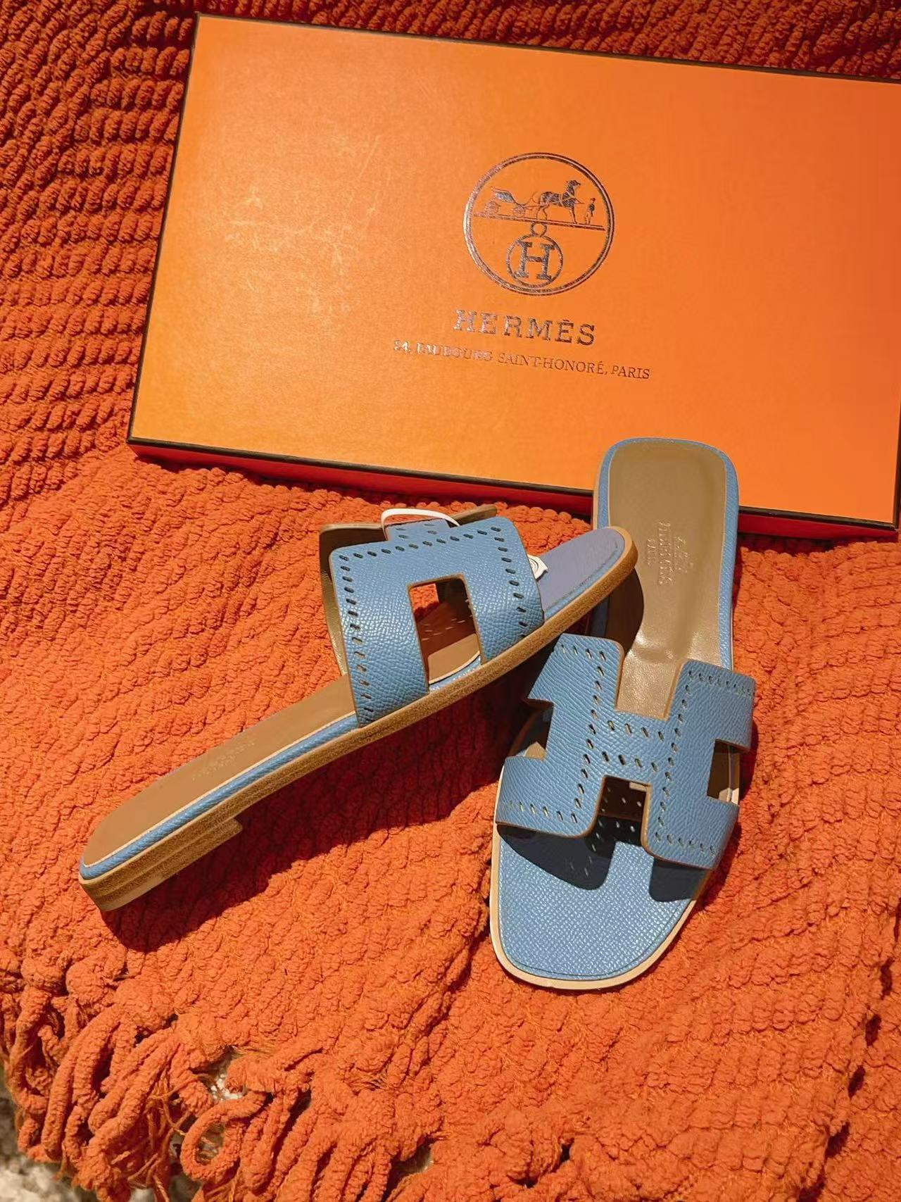 HERME5 高品質カーフスキンスリッパ【50％割引+送料無料】