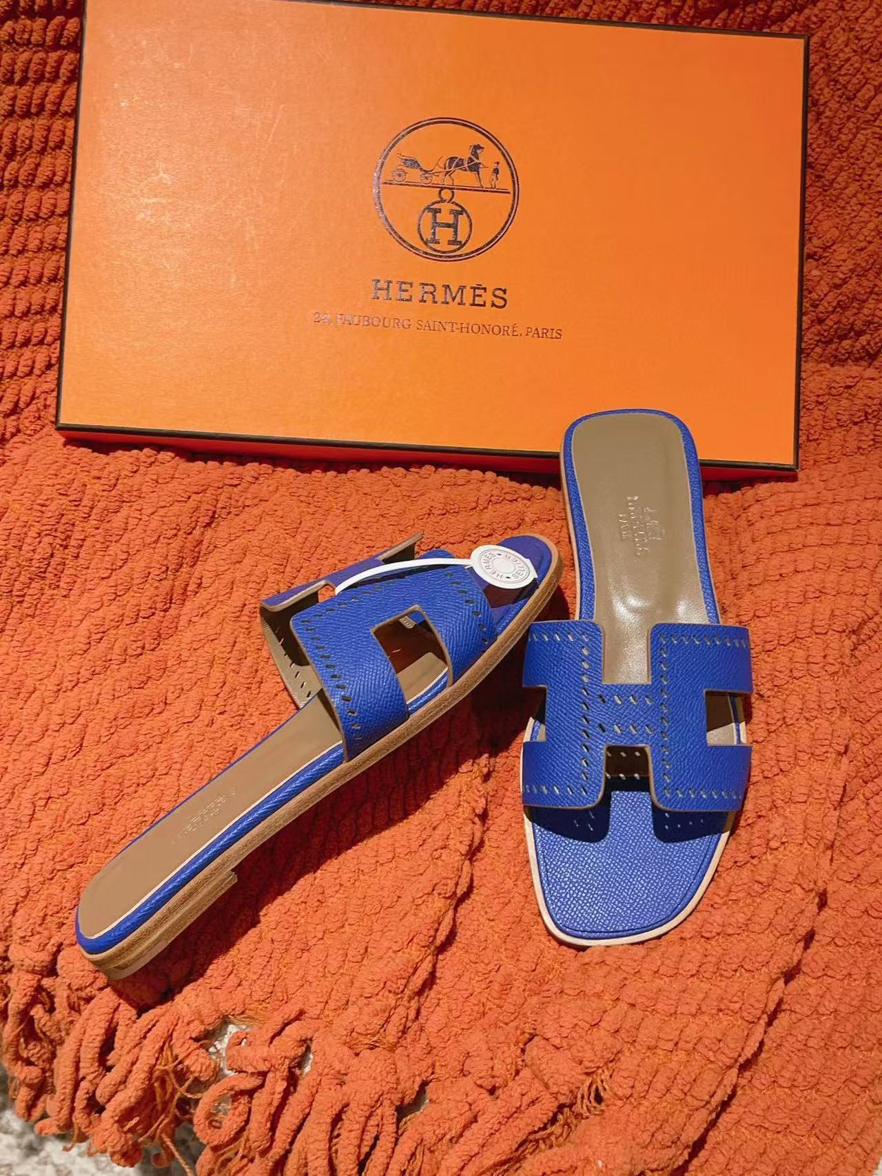 HERME5 高品質カーフスキンスリッパ【50％割引+送料無料】