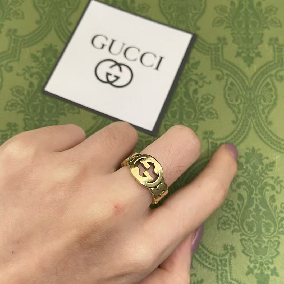 GUCC1 ダブルG インターロッキングリング【 50％割引+送料無料】