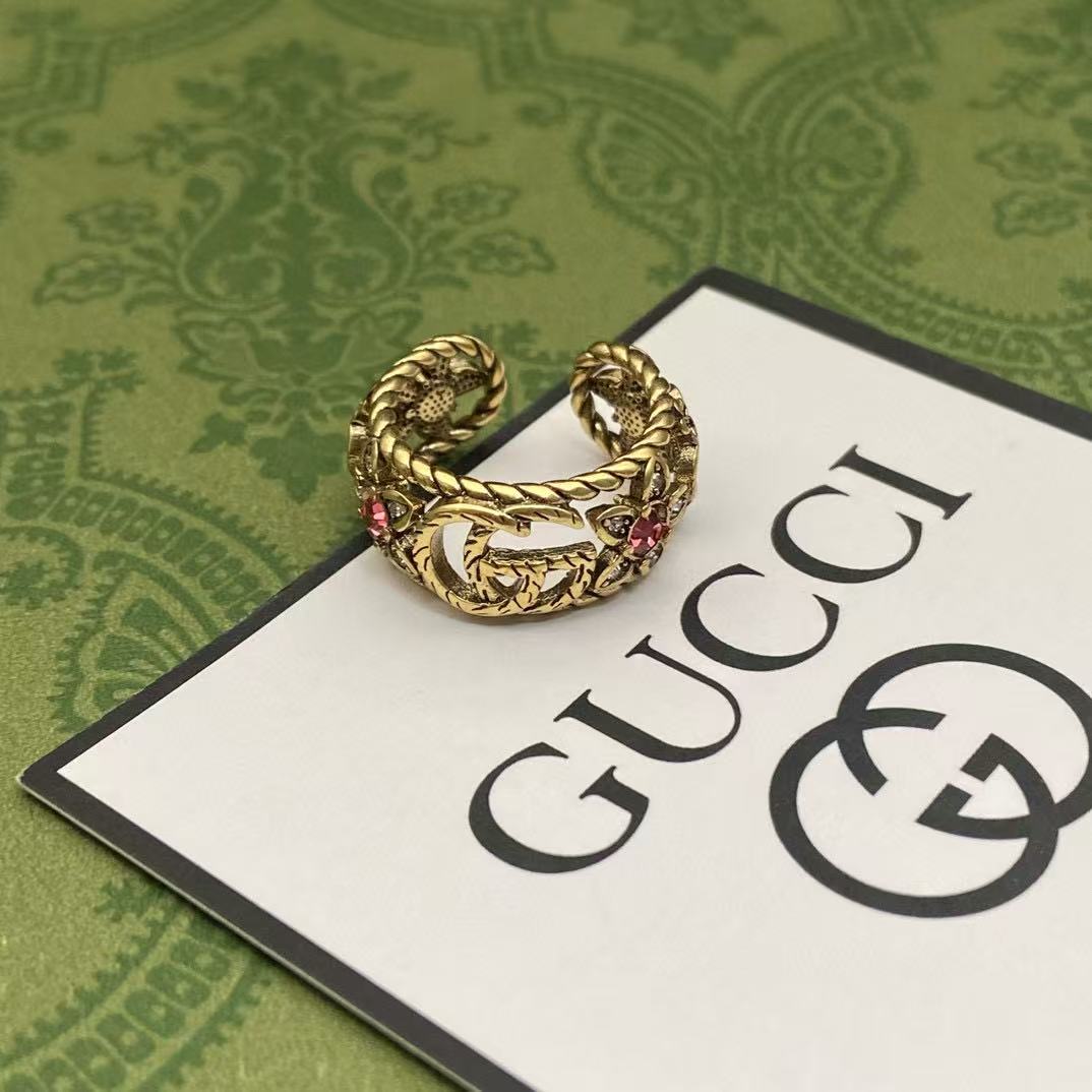 GUCC1 ダブルG ピンクダイヤモンドリング【50％割引+送料無料】