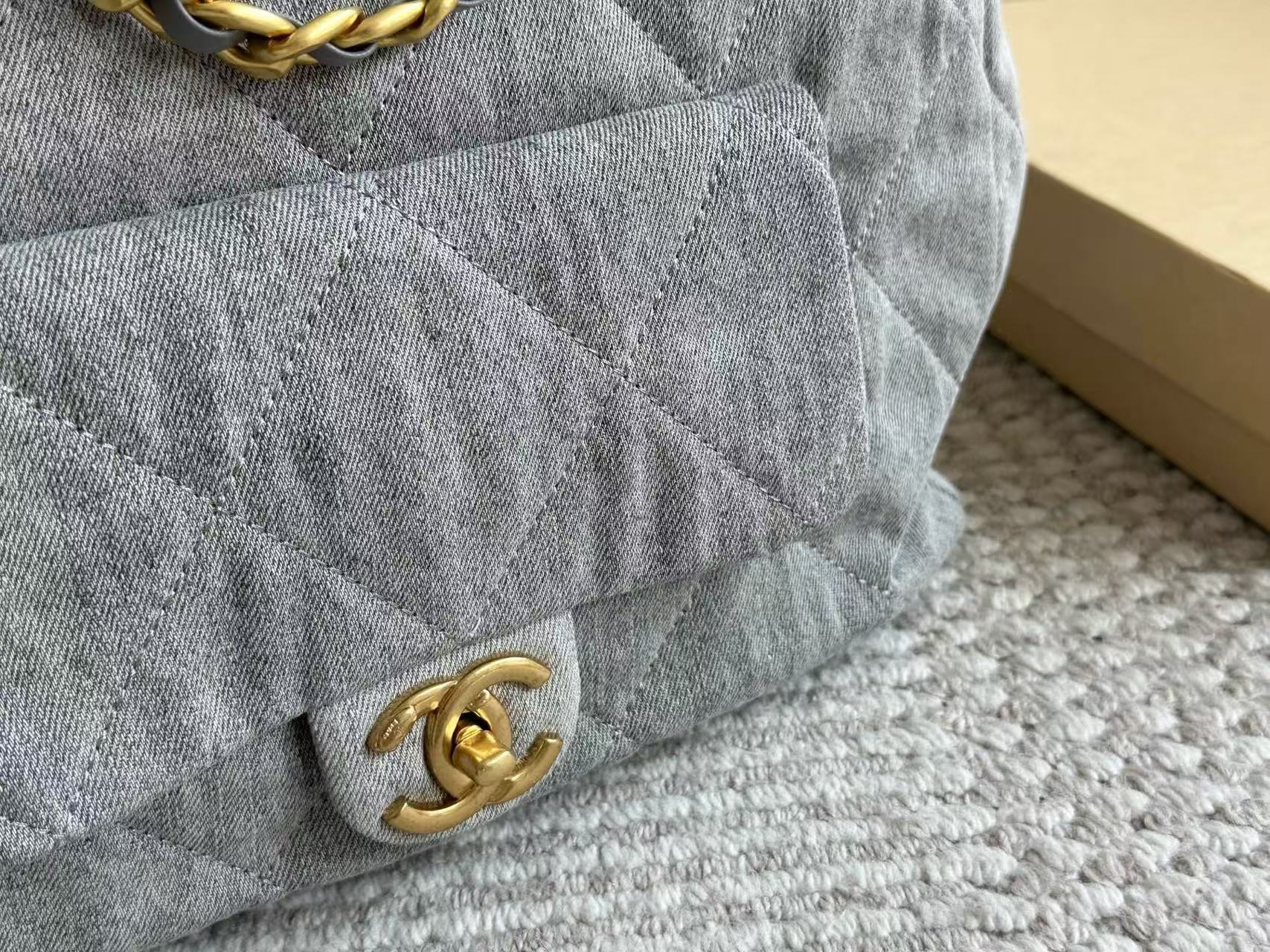 CHANE1 グレーデニム刺繍ショッピングバッグ【 50％割引+送料無料】